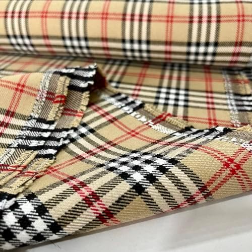 TEXTILORD® Italian Design Beige Plaid (Tartan) Viscose Luxury