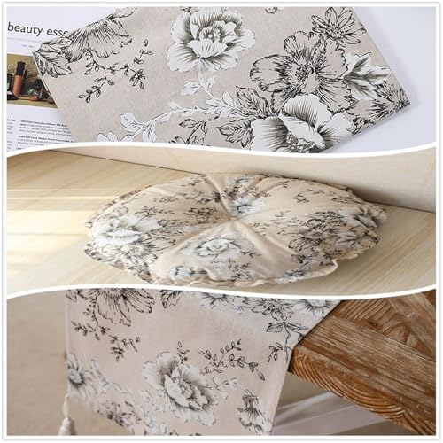Vintage Linen Floral Fabric by The Yard 3 Yard by 62 Inch Width
