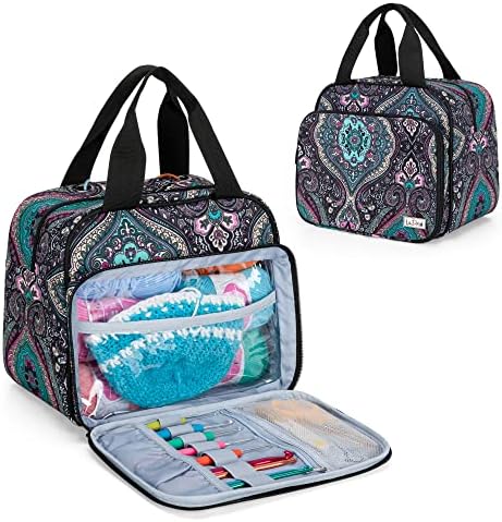 LoDrid Small Portable Yarn Storage Bag with 2 Grommets for Tangle Free