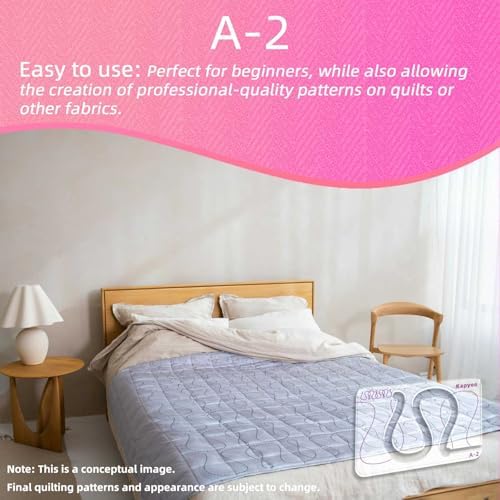 3Pcs Free Motion Quilting Templates with Non-Slip Grips, Quilting