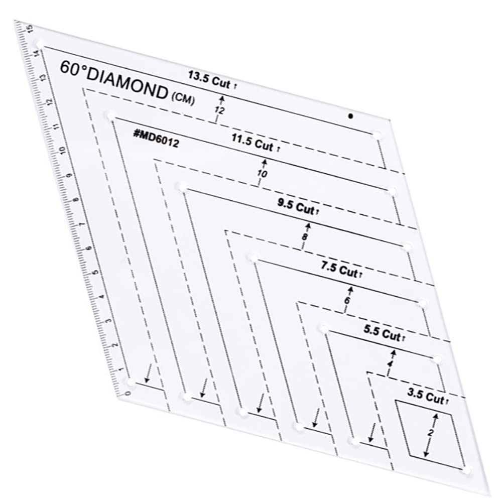 1 Pc Transparent Quilting Templates Ruler, with 60 Degree Shape