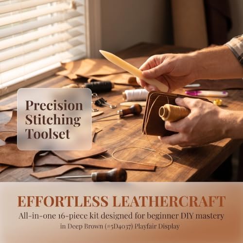 Leather Hand Sewing Kit Upholstery Repair Tools with Stitching Needles