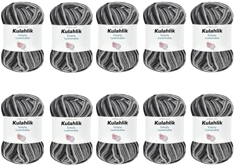500g(10x50g) Acrylic Yarn for Crocheting and Knitting, Colorful