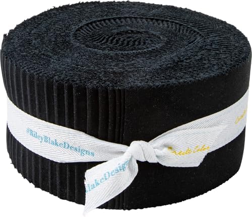 Confetti Cottons Riley Black Rolie Polie 40 2.5-inch Strips Jelly Roll