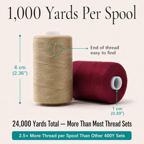 BlesSew All-Purpose Polyester Sewing Thread – 24 Spools