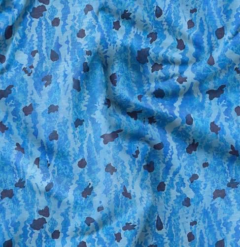 Soimoi Heavyweight Cotton Canvas Fabric Material - 56 Inch Wide, Blue