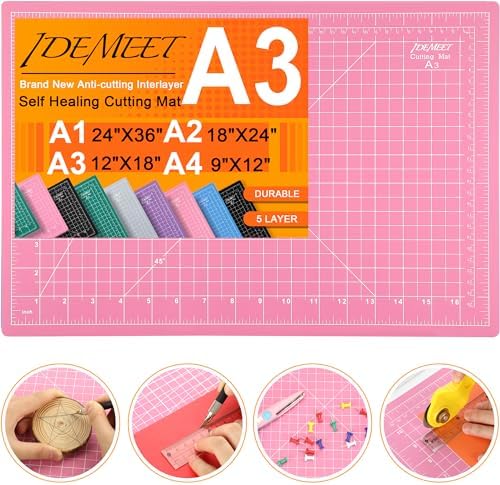 Density-upgraded 18"x12" Self Healing Cutting Mat, Idemeet Rotary