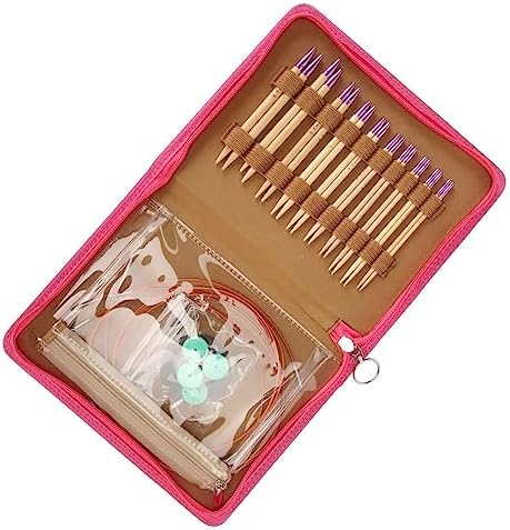Jenivaint Circular Knitting Needle Kit Interchangeable Set Bamboo and