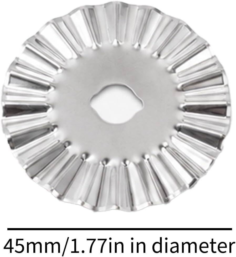 XIHIRCD 5pcs Rotary Cutter Blades, Wave Rotary Cutter for Fabric
