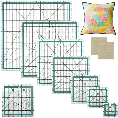 7 PCS Quilting Rulers Square Set, 2.5", 3.5", 5", 6.5", 8", 10", 12.5"