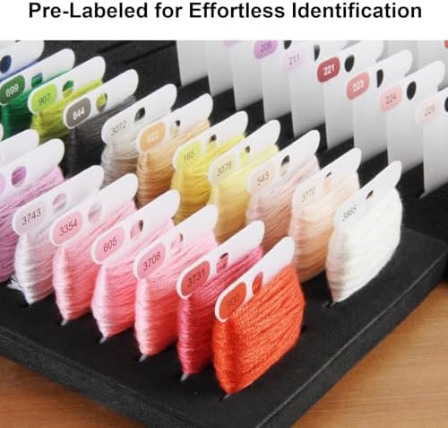 Hamtery Plastic Embroidery Floss Bobbins, Pre-Labeled Color Number