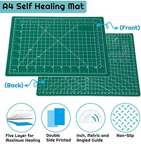 anezus Self Healing Sewing Mat, Rotary Cutting Mat Double Sided 5-Ply