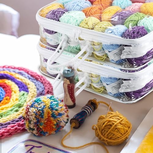 5 Pack Clear Yarn Storage Bags, 12x16x4 Inches Yarn Storage Organizer