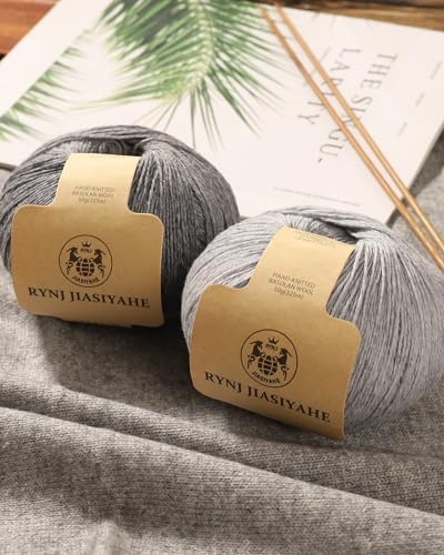 Wool Yarn - Soft 4-ply(1.5mm) Worsted Yarn for Crocheting and Knitting