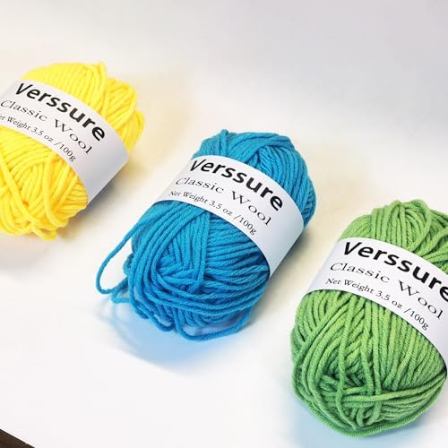 Wool Yarn 5 Packs, 100% Wool Yarn, Heavenly Soft and Perfect for