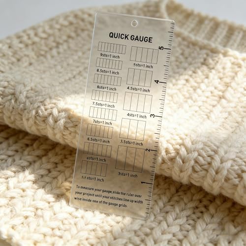 Quick Gauge Ruler Knitting and Crochet Gauge Tool Clear Acrylic Stitch