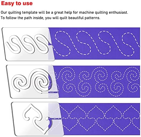 Kapyoo 3Pcs Free Motion Quilting Rulers and Templates Set Quilting