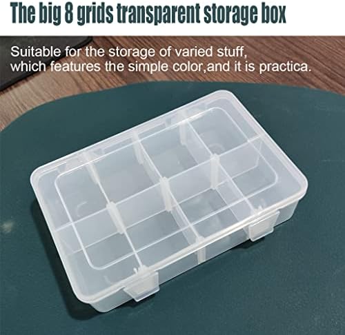 2 Pcs 8 Grids Clear Organizer Box Plastic Storage Container with
