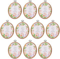 PATIKIL 10Pcs 4.7"x3.5" Embroidery Hoops Frame Imitated Wood Oval