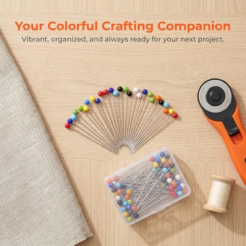 600pcs Dressmaker Glass Head Sewing Pins 1.5in