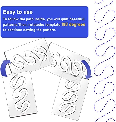 Kapyoo 3Pcs Free Motion Quilting Rulers and Templates Set Quilting