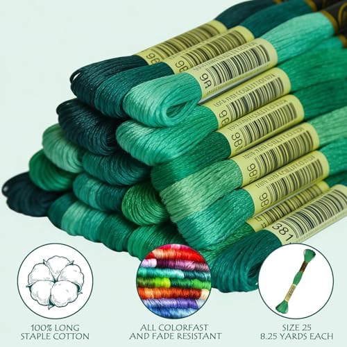 14 skeins Rainbow Color Embroidery Floss - Cross Stitch Threads