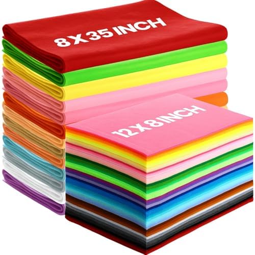 Reginary 120 Pcs 8 x 12 Inch & 8 x 35 Inch Felt Sheets Bulk for Craft
