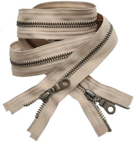 YKK #5 Antique Brass Two-Way Medium Weight Metal Jacket Zipper