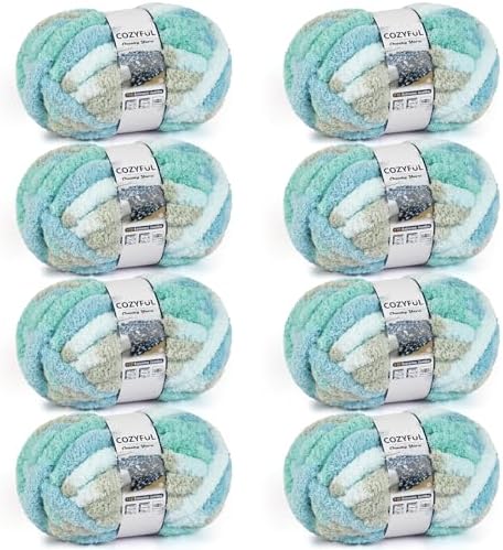 Cozyful Chunky Yarn for Hand Knitting - #10 Chunky Chenille Blanket