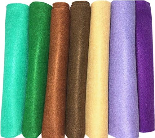 Misscrafts 7pcs 18" X 18" 1.4mm Thick Soft Felt Nonwoven Fabric Sheet