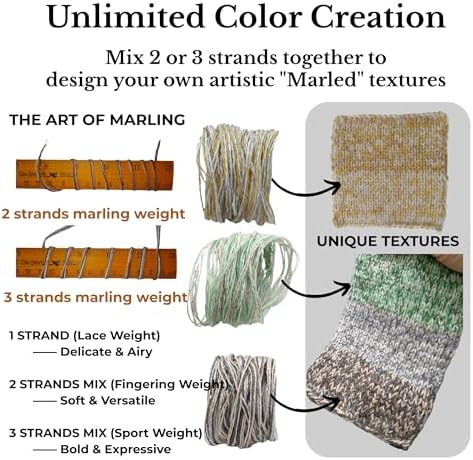 Lace Weight Wool Yarn – 16 Mini Skeins (25g Each) Multicolor Set