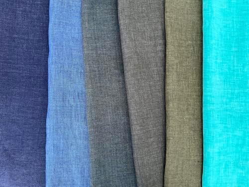 100% Linen Fabric – Lightweight Delavé Vintage Dyed – Two-Tone Effect