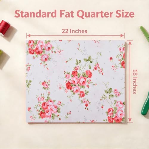 Neutral Vintage Rose Fat Quarters Fabric Bundles 18 x 22 in
