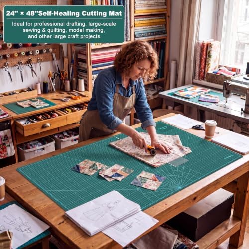 Pangda 1 Pcs 24 x 48 in Large Self Healing Cutting Mat for Sewing