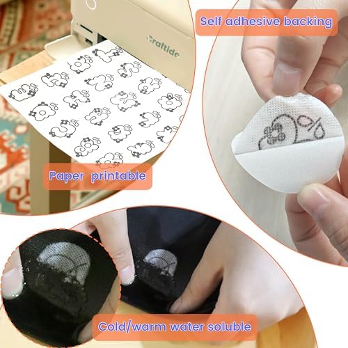 Craftido 8.5"x11" 12PCS Sticky Water Soluble Embroidery Stabilizer