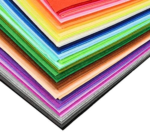 BUYGOO 60Pcs Stiff Felt Fabric Sheets, 8 x 12 inches Craft Felt Sheets