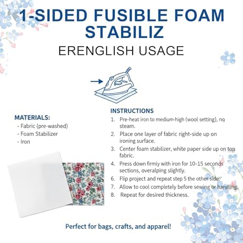 Pangda 20" x 10 Yds Single-Sided Fusible Foam Stabilizer 1 Sided