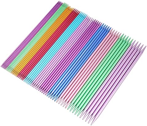Luocute Aluminum Double Pointed Knitting Needles Set, 55 Pcs 20cm