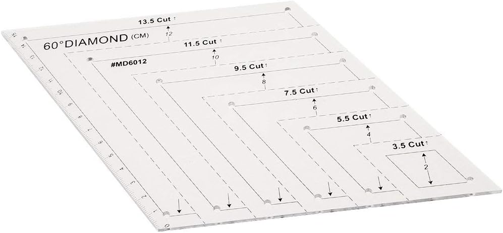 Court 60 Degree Diamond Rhombus Template Quilting Ruler for DIY
