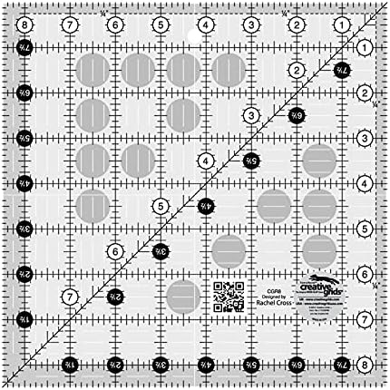 Creative Grids Quilt Ruler 8-1/2in x 8-1/2in Square – CGR8 – Made in