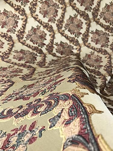 Luxurious Premium Vintage Damask Design Jacquard Fabric for