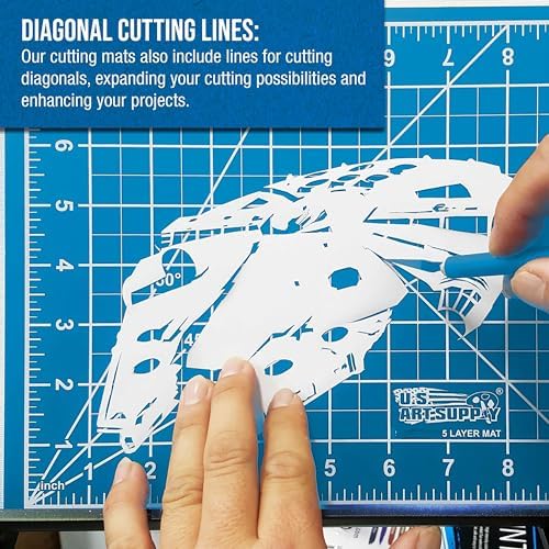 U.S. Art Supply 36"x48" Self-Healing Cutting Mat 5-Ply Pink/Blue