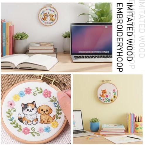 Josojoou 2Pcs Cross Stitch Hoop 3Inch Small Embroidery Hoop Round
