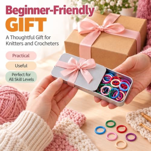 Stitch Markers for Crocheting,Round Stitch Markers with Push-Pull Box