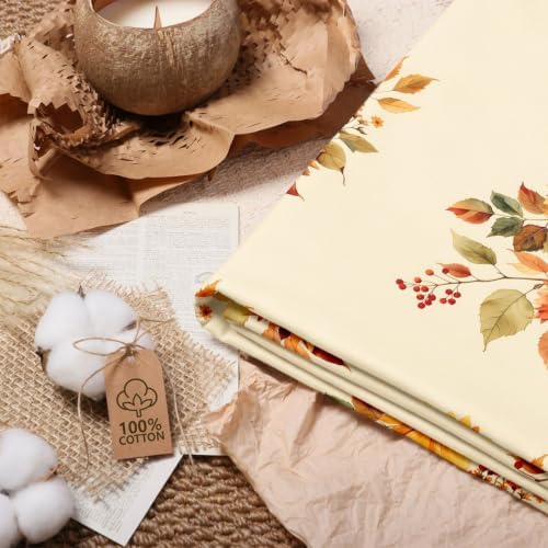 Feelyou Sunflower Leaf Yellow Cotton Fabric by The Yard 5 Yards Soft