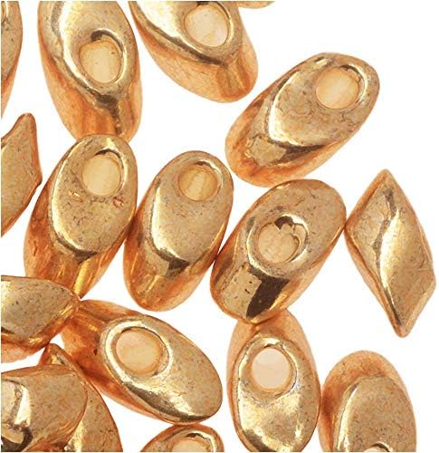 Miyuki Long Magatama Seed Beads - 4x7mm Galvanized Gold 8.5 Grams