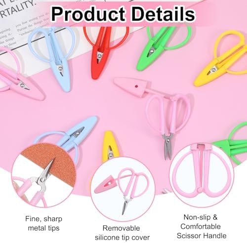 20 Pcs Mini Scissors Bulk, 2.53” Tiny Travel Scissors with Cover
