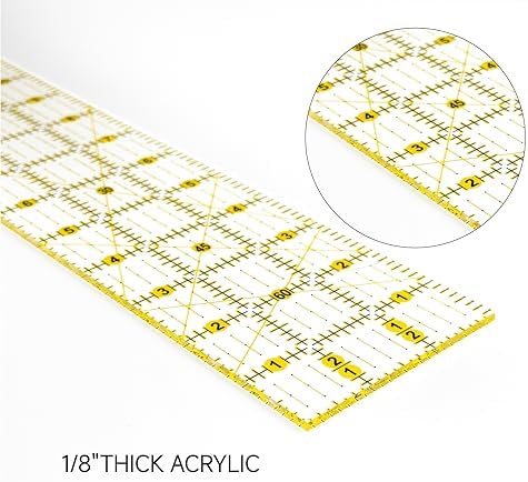 KEARING Clear Acrylic Quilting Ruler Set, 1/2 x 4 and 3 x 18