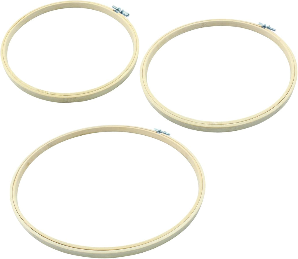 Dijedev 3PCS Embroidery Hoops 7/8/10 Inch Bamboo Circle Cross Stitch