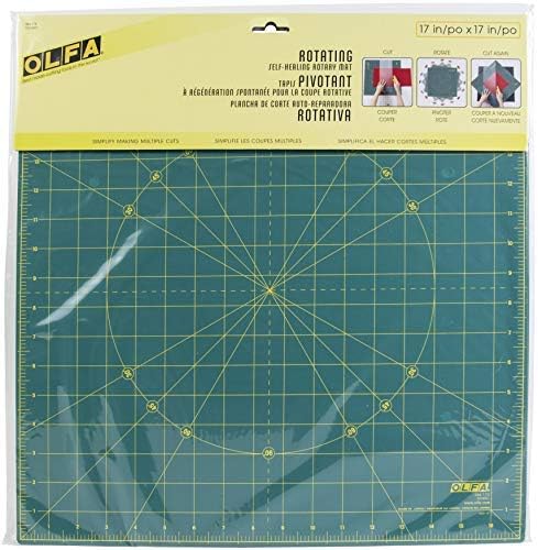 OLFA 17x17" 360-Degree Rotating Cutting Mat (RM-17S) - Self-Healing